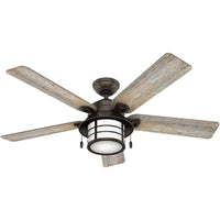 54" Ceiling Fan with Bright LED Lights, Reversible Motor, Indoor/Outdoor Use, 54" D x 54" W x 10.07" H
