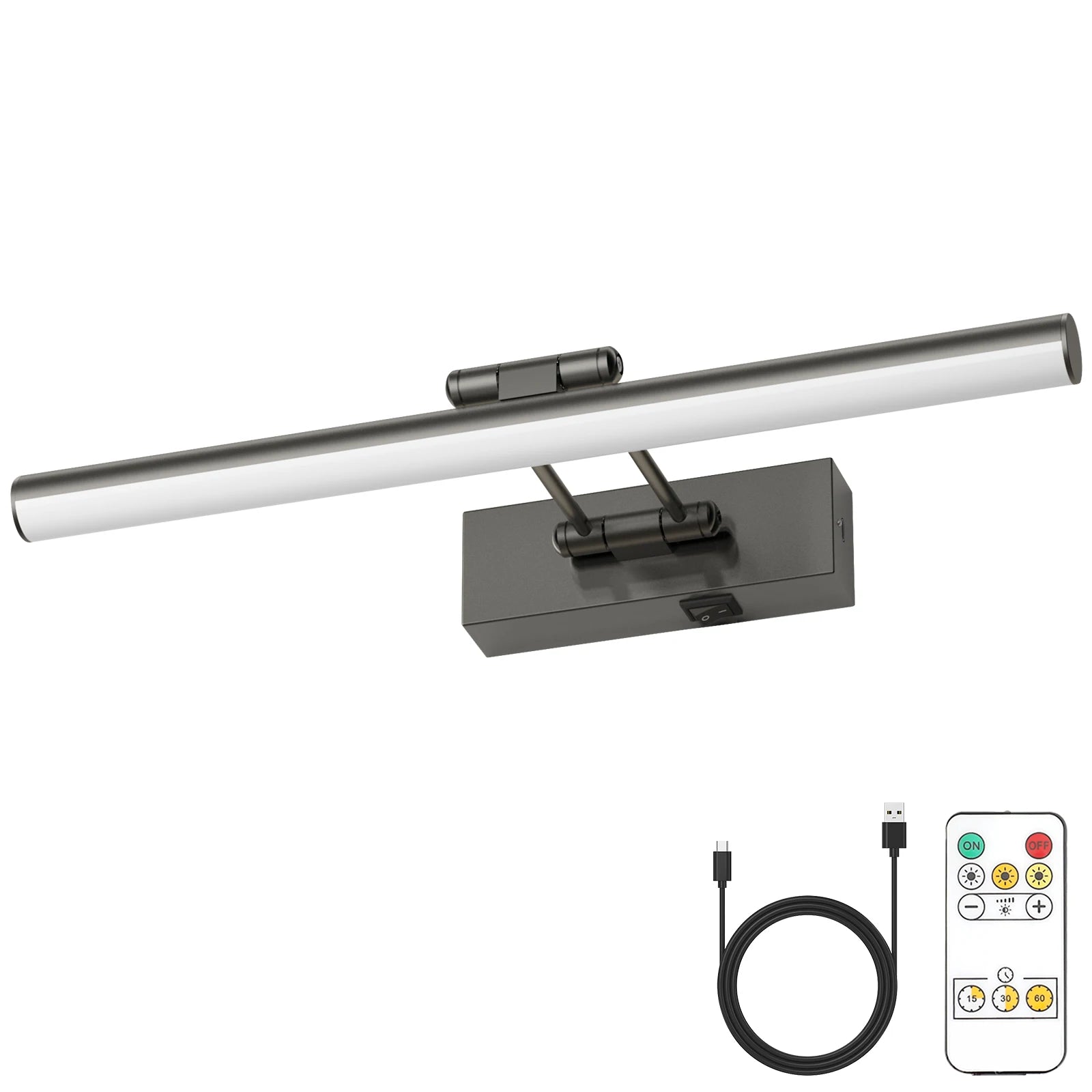 5000MAh LED Picture Light With 3 Color Temperature, Remote-Control Wall Light For Living Room, Gallery & Art Exhibition