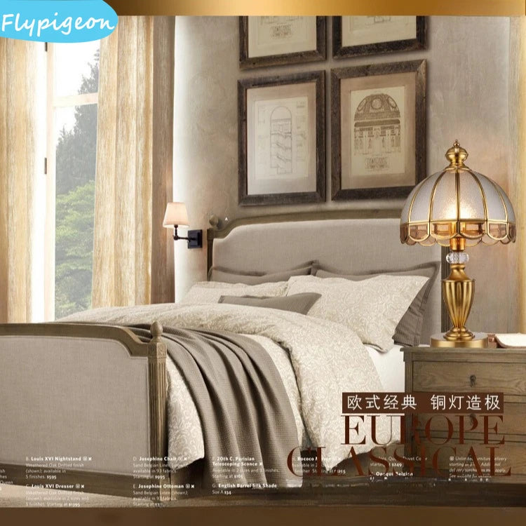 European All Copper Desk Lamp Vintage Industrial Edison Table Light for Living Room Study Bedroom Warm White LED Bulb Retro