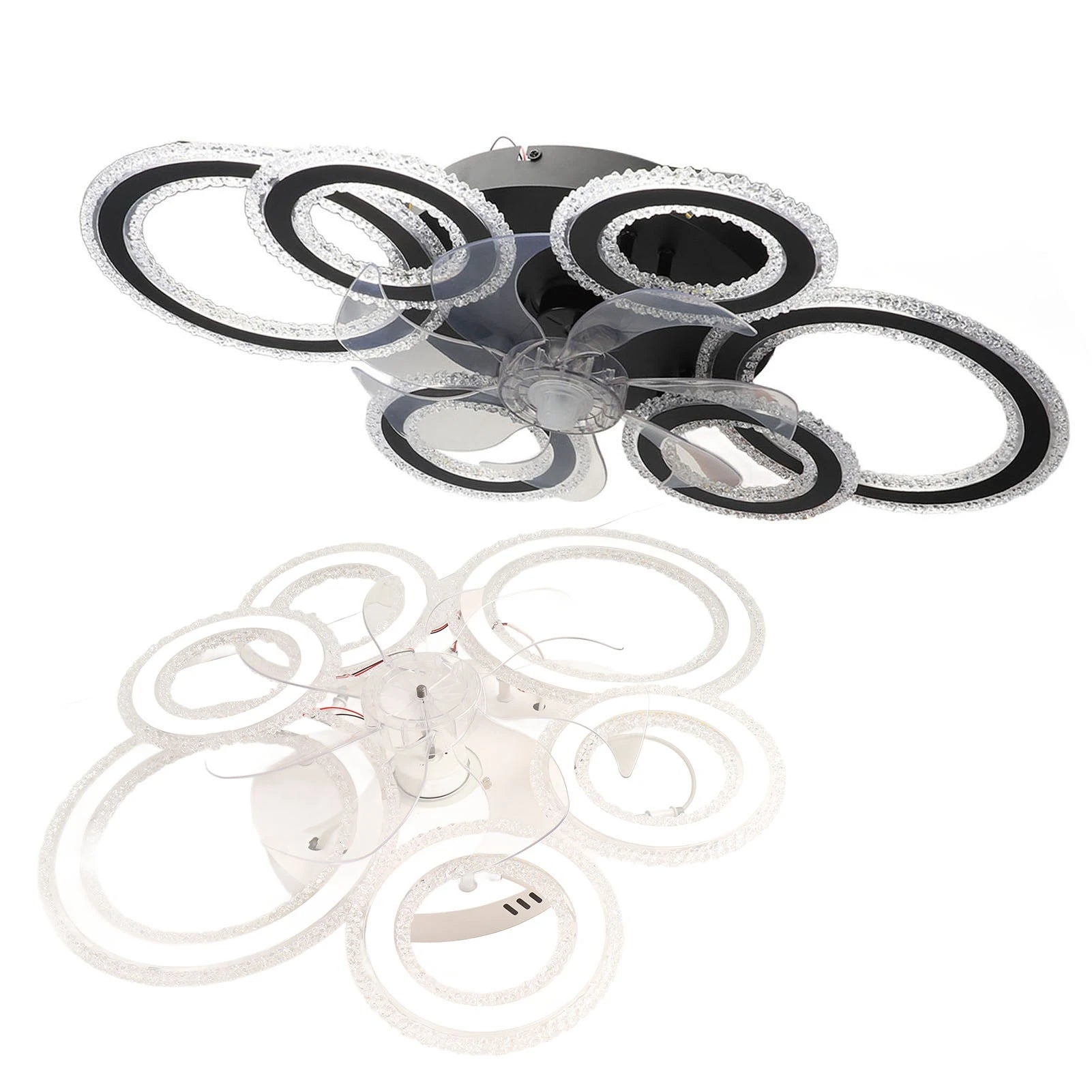 Ceiling Fan Light LED Nordic Modern 6 Rings Ceiling Fan Light Easy To Install Simple Nordic for Dining Room Ceiling Fan Light