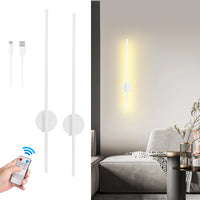 50cn/80cm LED Wireless Wall Lamp 5V Usb Rechargeable Long Night Light with Remote Control Modern Simple Bedroom Bedside Lamp
