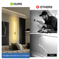 50cn/80cm LED Wireless Wall Lamp 5V Usb Rechargeable Long Night Light with Remote Control Modern Simple Bedroom Bedside Lamp