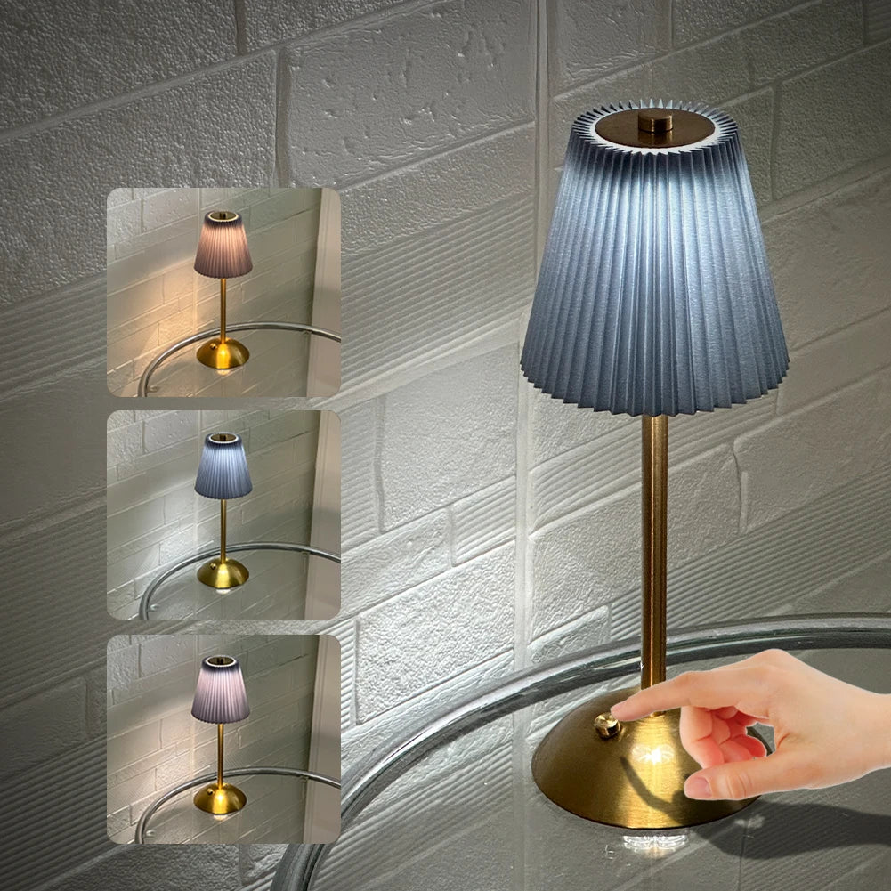 Cordless Table Lamp Wireless Bedside Lamp USB Rechargeable Dimmable Sleeping Light Touch Control for Restaurant Bar Coffee Shop