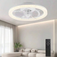 Ceiling Fans With Lights And Remote, 15.7"Flush Mount Ceiling Fan, 6Wind Speeds Low Profile Ceiling Fan With Light, Dimmable LED