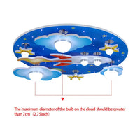 Cartoon Airplane and Globe LED Flush Mount Light - Modern Ceiling Fixture for Kids Room