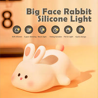 Cute Axolotl Night Light for Kids Bedroom Rabbit Animal Silicone Nursery Sleeping Lamp Touch Control Nightlights For Baby Gifts