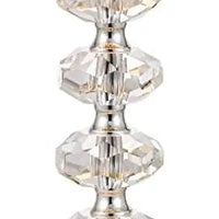 Bedside Table Lamp Set of 2 w/Off-White Drum Shade 23" Modern Clear Stacked Crystal Ball Nightstand for Bedroom Collection