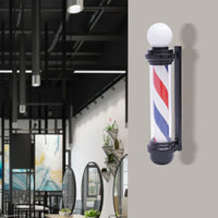 32inch Barber Pole Stripes With LED light Barber Pole Rotating Sign Light Box Rainproof Hairdressing Salon Save Energy Wall Lamp