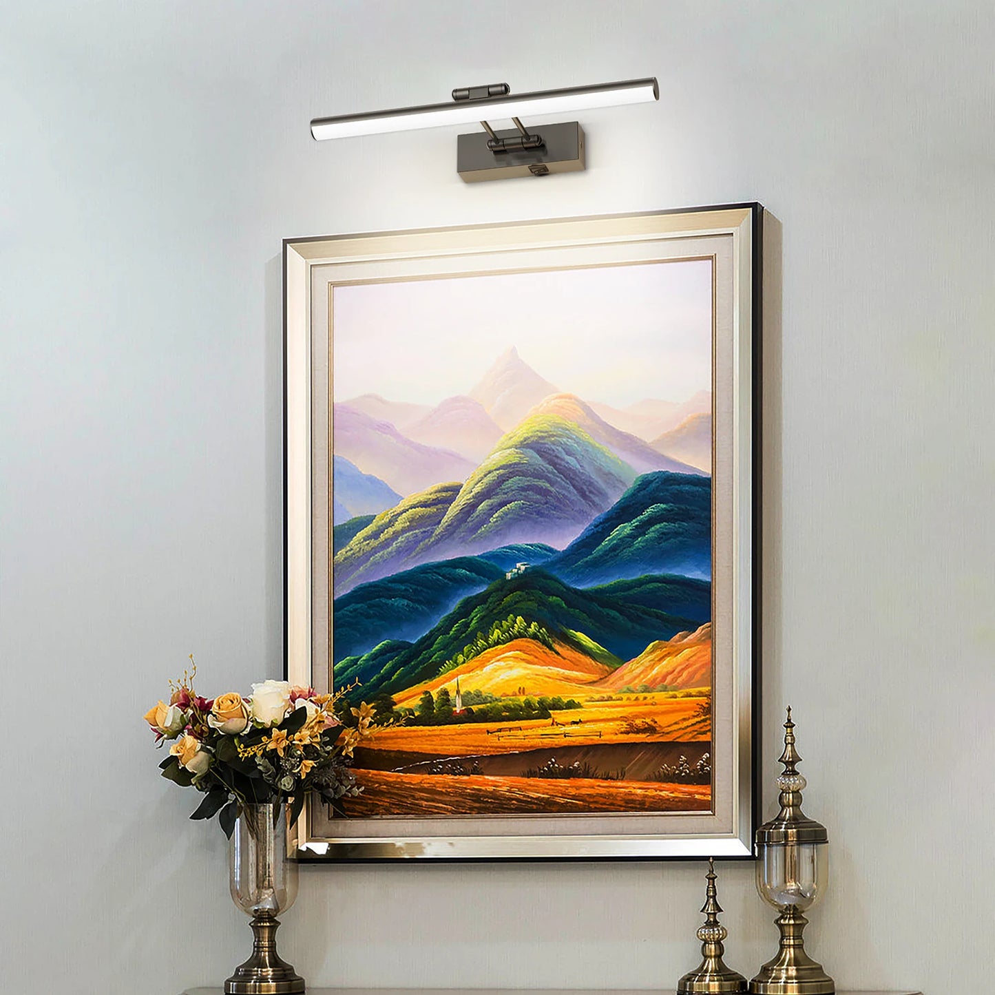 5000MAh LED Picture Light With 3 Color Temperature, Remote-Control Wall Light For Living Room, Gallery & Art Exhibition