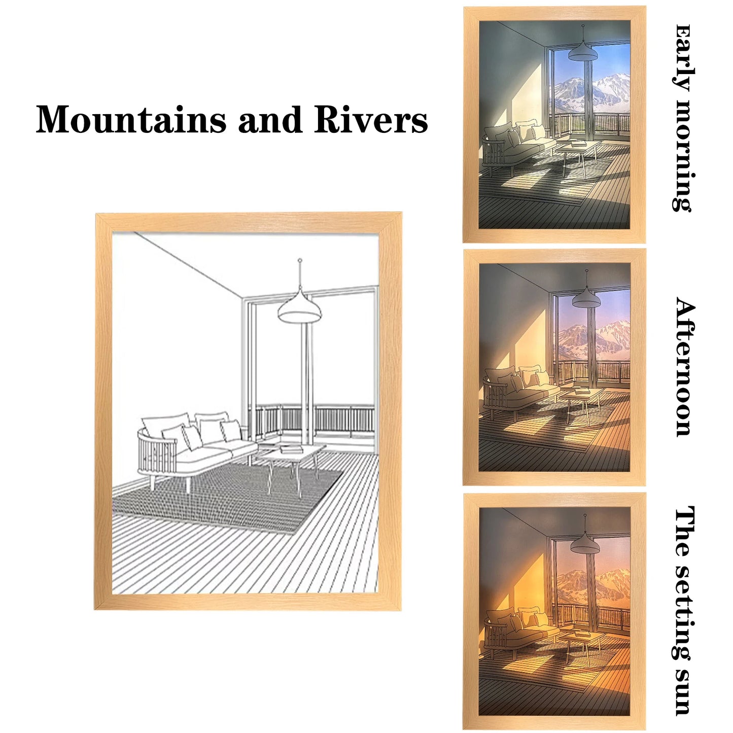 Bedroom Bedside LED Night Light Painting Dimming Wall Artwork Table Lamp Home Interior Decoration Gift Mood Photo Desk Fixtures