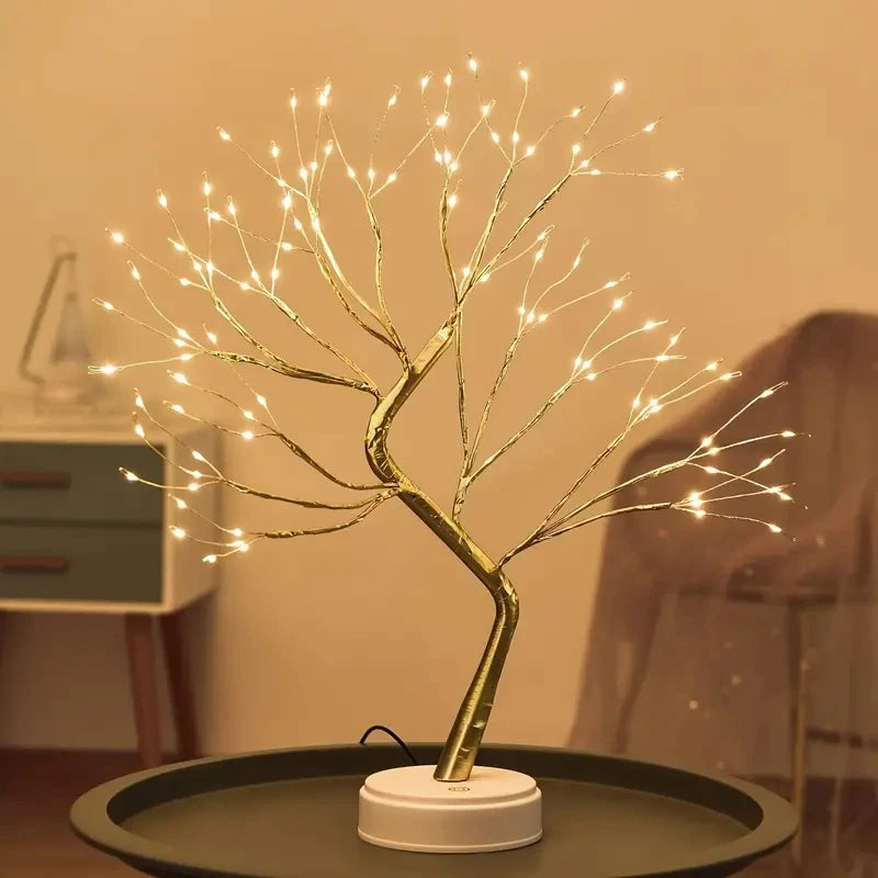108 LED Tabletop Bonsai Tree Light With Remote Night Light Shimmer Tree Lamp For Christmas Valentine's Home Decoration