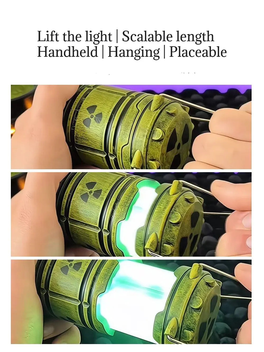 2025 New Cool Nuclear Reactor LED Night Light - Pull Light, Portable Hanging & Handheld Desk Lamp (Requires 3 AAA Batteries)