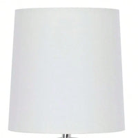 12.75" Mini Clear Glass Table Lamp with White Shade，Easy operation