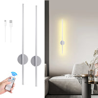 50cn/80cm LED Wireless Wall Lamp 5V Usb Rechargeable Long Night Light with Remote Control Modern Simple Bedroom Bedside Lamp