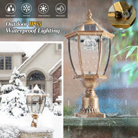 Vintage Solar LED Post Light, Waterproof Outdoor Garden Lamp with Automatic On/Off, For Yard, Patio, and Pathway Lighting