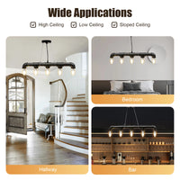 5-Light Water Pipe Pendant Light 65cm 1.2m Wire 10-15㎡ Lighting Area Ceiling Lamp for Living Room Bar Hotel Industrial Style
