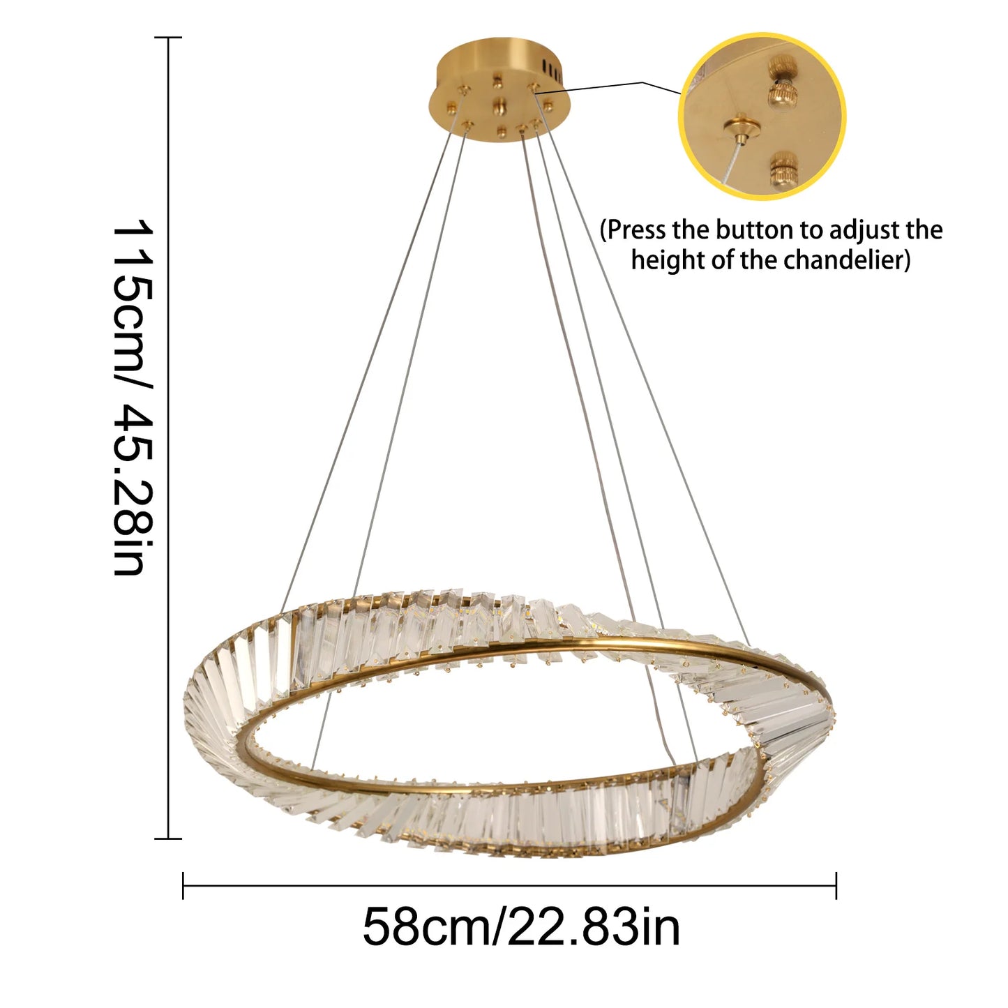 Crystal Circle Pendant Light Modern Indoor Lighting Ceiling Chandeiler Lamp Living Room LED Tricolored Hanging Lamps Luxury Flus