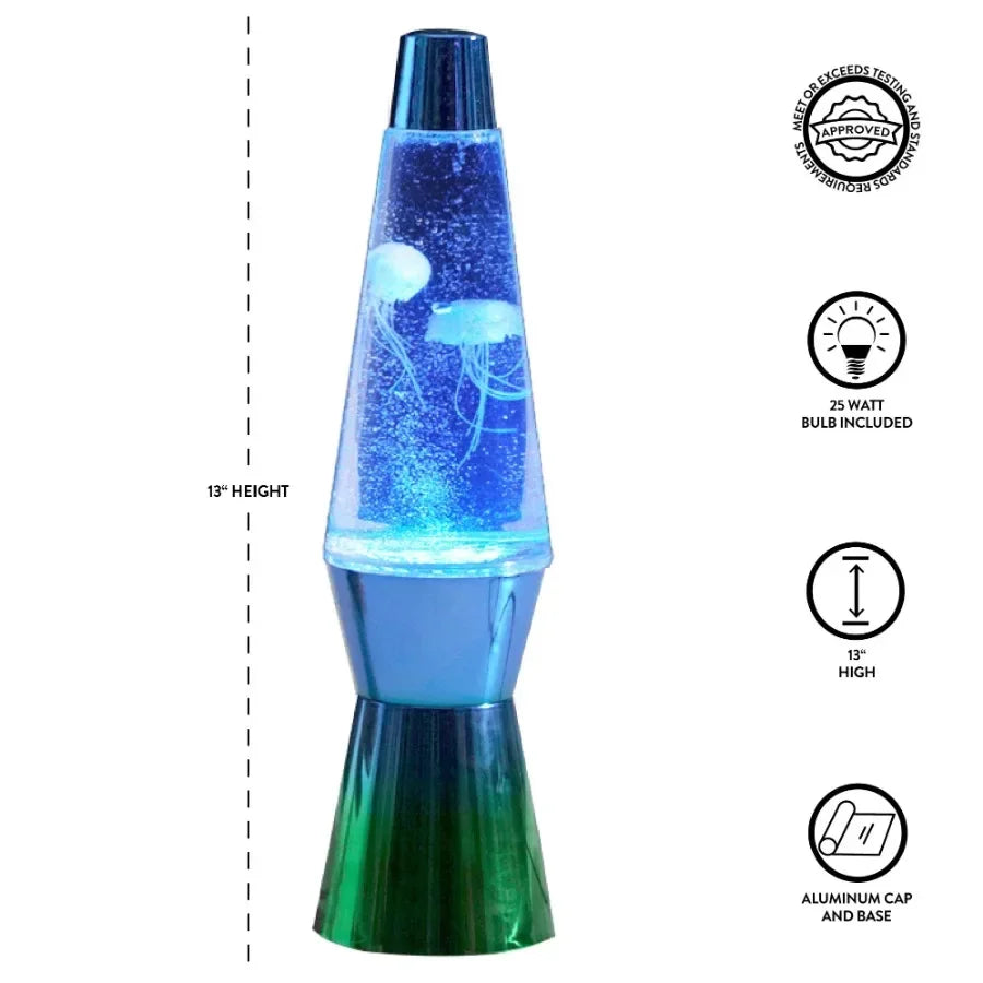 13-inch Blue-Green Gradient Jellyfish Motion Light, Pre-charged, Convenient USB Power Supply, Incandescent Bulb
