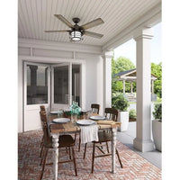 54" Ceiling Fan with Bright LED Lights, Reversible Motor, Indoor/Outdoor Use, 54" D x 54" W x 10.07" H