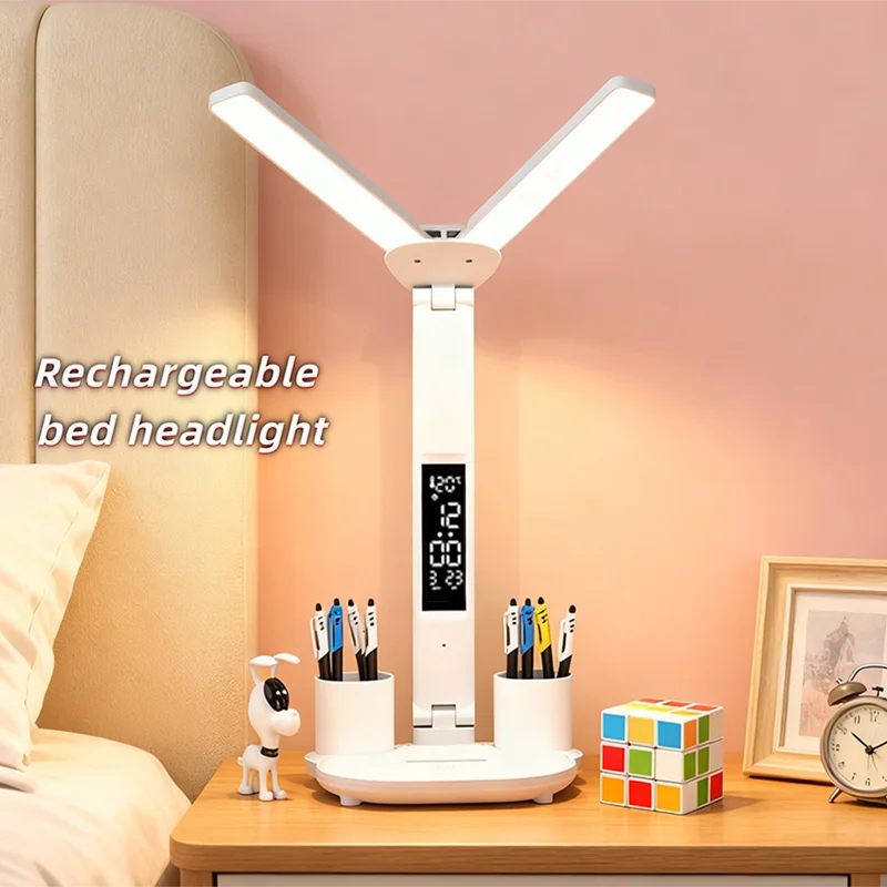Rechargeable LED Desk Lamp Portable Bedside Light Eye Protection Touch Dimming Child Kids Study Reading Night Lamp