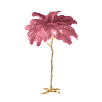 Modern Ostrich Feather Led Floor Lamp Copper Resin Living Room Home Decor Indoor Lighting Bedroom Bedside Standing Table Light