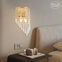 Crystal Wall Light Sconces Lighting Fixture Modern Semicircle Wall Mount Lamp