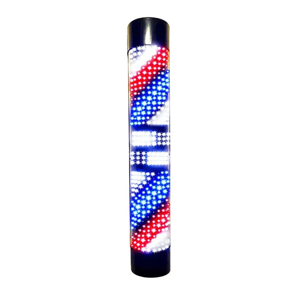 Barber Pole Salon Barber Pole Shop Sign Light LED Rotating Wall Light Waterproof Red & Blue & White Wall-mounted Pole Light
