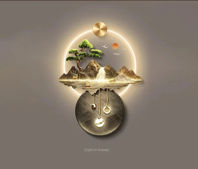 3d wall painting with lights Simple Modern Hanging Home Decoration for Corridor Aisle Upscale  Living Room  Wall Decorations