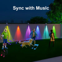 Smart Outdoor Light String 300 Ft RGBIC Outdoor Light With 16 Million Dimmable Warm White LED Bulbs Application  Control garden