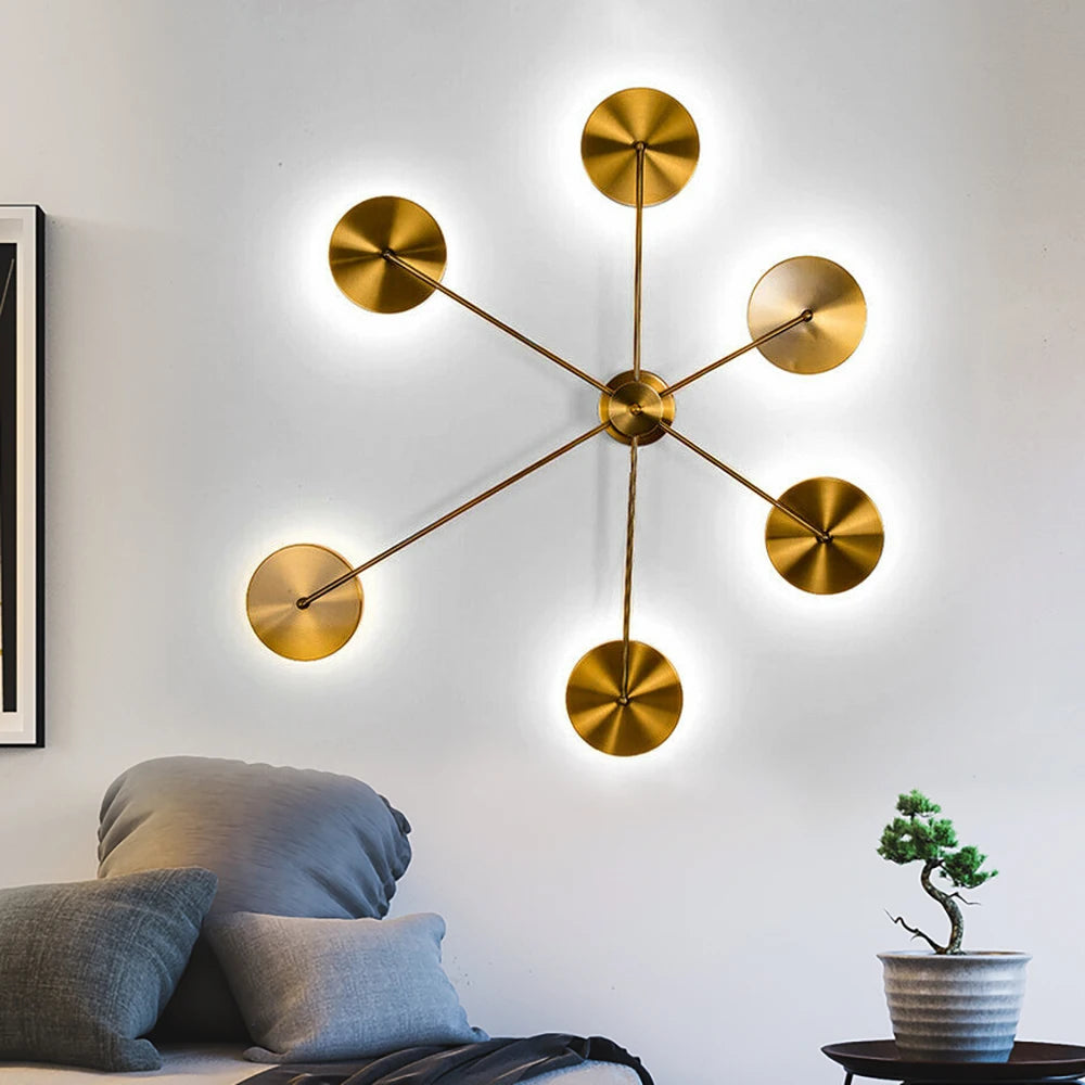 6-Head Modern Wall Sconces Sputnik LED Light Creative Ceiling Lamp Modern Art Decor, for Living Room, Entryway, Bedroom, Hallway