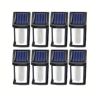 4/8PCS Outdoor Solar Tungsten Wall Lights IP55 Waterproof LED Safety Lamp Patio Yard Decorative Lamp Automatic Light Up At Night