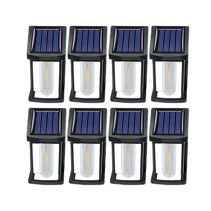 4/8PCS Outdoor Solar Tungsten Wall Lights IP55 Waterproof LED Safety Lamp Patio Yard Decorative Lamp Automatic Light Up At Night