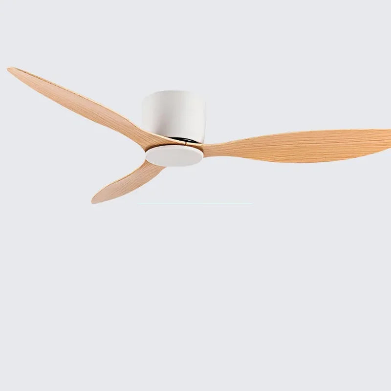 42 52 Inch Ceiling Fans No Light DC Motor Remote Control Cooling Fans Lamp Low Floor Ceiling Fan White wood Black Color FANS