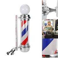 Barber Shop Pole Rotating Light Hair Salon Red/Blue/ White LED Stripes Sign Lamp
