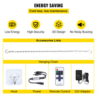 VEVOR Let's Party LED Neon Sign Flex Transparent Acrylic Wall Decor Neon Sign Light Letter Board Party Background Creative Gift