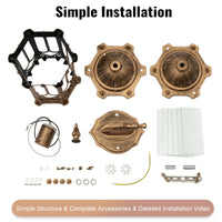 Bymaocar E27 Antique Simple Wall Lamp Sconce Porch Lamp Garden Indoor & Outdoor Exterior Classic Cage Design Decor Wall Light