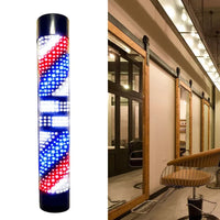 Barber Pole Salon Barber Pole Shop Sign Light LED Rotating Wall Light Waterproof Red & Blue & White Wall-mounted Pole Light
