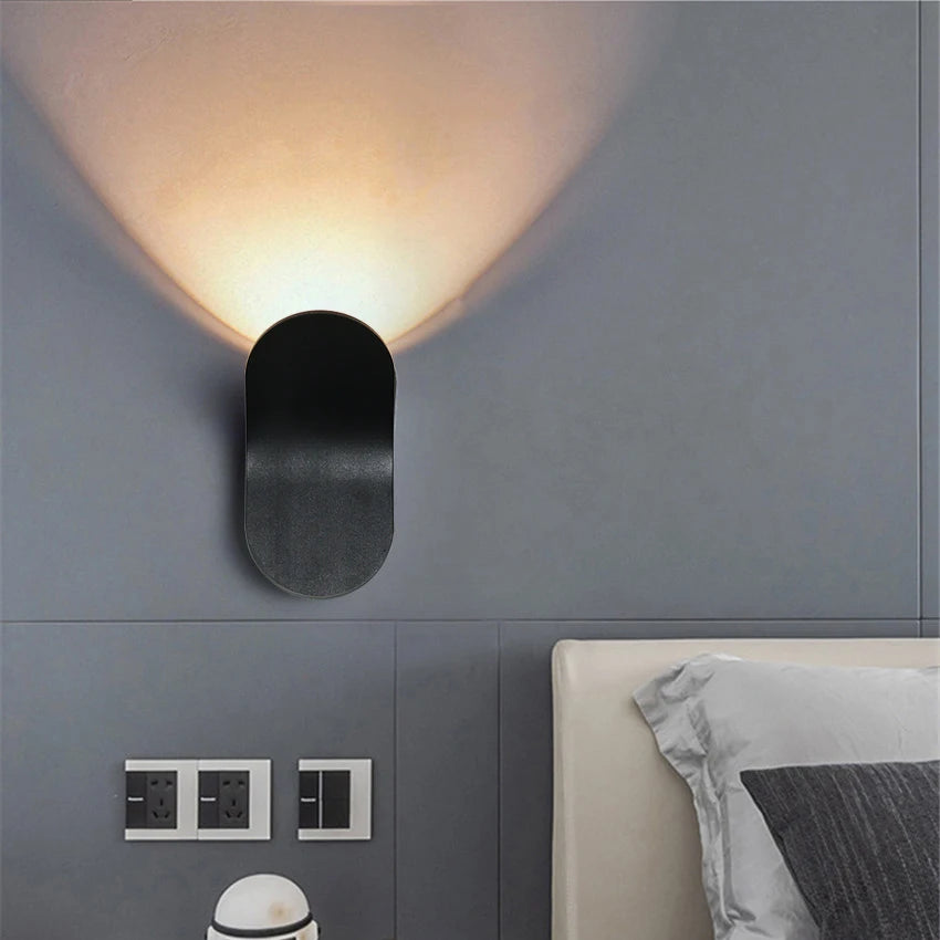Creative Minimalist Indoor Wall Lights Black/White/Gold Aluminum Wall Scorce for Living room Bedroom Wall Lighting Fixtures