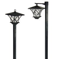 1.5m Solar Garden Light 2 in 1 Solar Lamp Post Light Decorative Floor Lamp for Backyard Porch for Front and Back Doors
