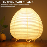 Creative Tripod Floor Lamp Rice Paper Desktop Decorative Lantern Light Handmade Simple LED Lighting Lamp for Living Room Bedroom