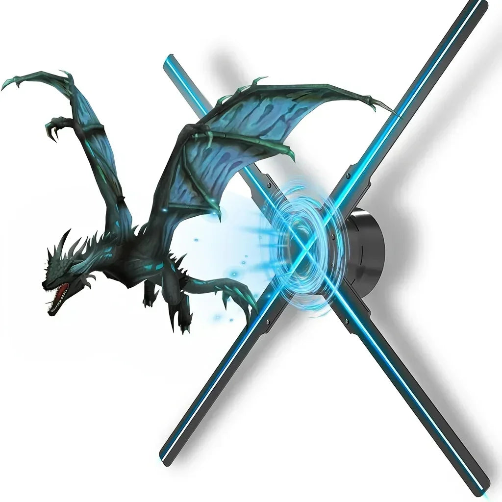 3D Holographic Fan, 52 cm 3D Holographic Projector HD LED Advertising Display with Remote Control, suitable for bars, Halloween