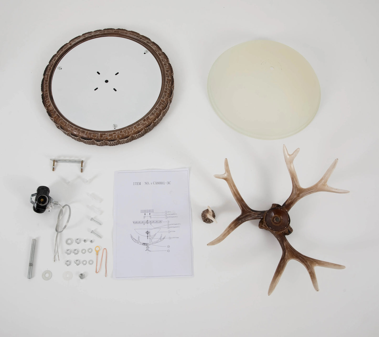 Deer Horn Rustic Chandelier Lodge Retro Resin Antler Pendant Lamp Ceiling Light