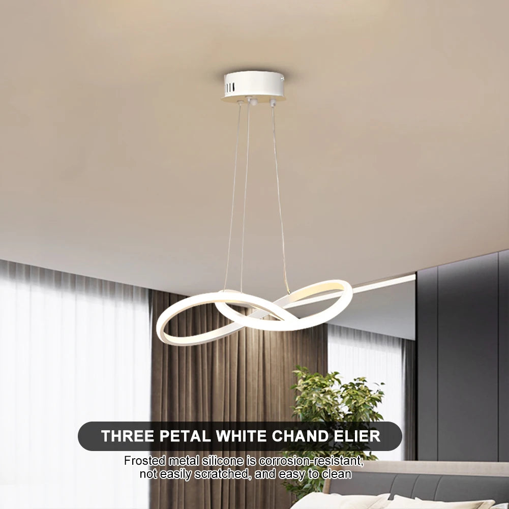 Bedroom Chandelier Circle Rings LED Pendant Lamp Acrylic Aluminum Home Decoration Light Fixture for Restaurant Bar Cafe Lighting