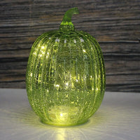 Crackle Glass Pumpkin Light with Timer Battery Operated LED Pumpkin Lamp for Fall Decorations Ideal for Halloween Thanksgiving