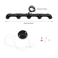 5-Light Water Pipe Pendant Light 65cm 1.2m Wire 10-15㎡ Lighting Area Ceiling Lamp for Living Room Bar Hotel Industrial Style