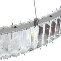 110-240V 95W Pendant Lamp,80CM Modern Silver Crystal Chandelier,3-Color Dimmable,Modern Ceiling Light,for Living Room,Bedroom