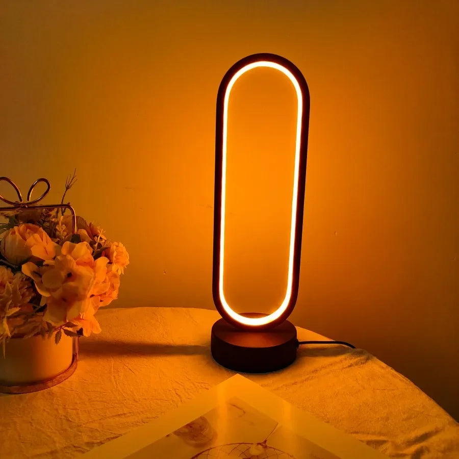 1PC Lamp bedroom Ring Lamp Living Room Three-color Dimming Bedside Lamp  Night Light
