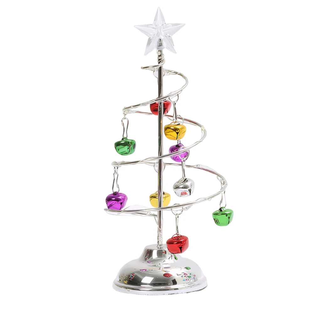 Crystal Star Christmas Tree Lamp Battery Operated Desk Table Lamp Decorative Iron Tree Night Lights for Living Room Bedroom Deco