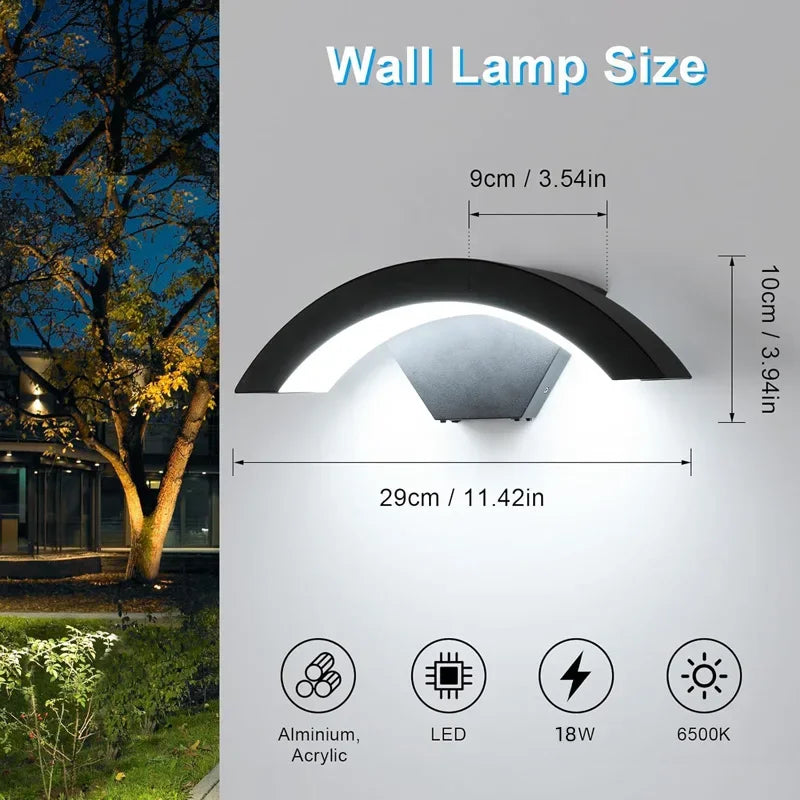 Aluminum LED Wall Lamp Waterproof IP65 Outdoor Garden Lights 18W Interior Wall Light for Bedroom Street Corridor Stairs Lighting