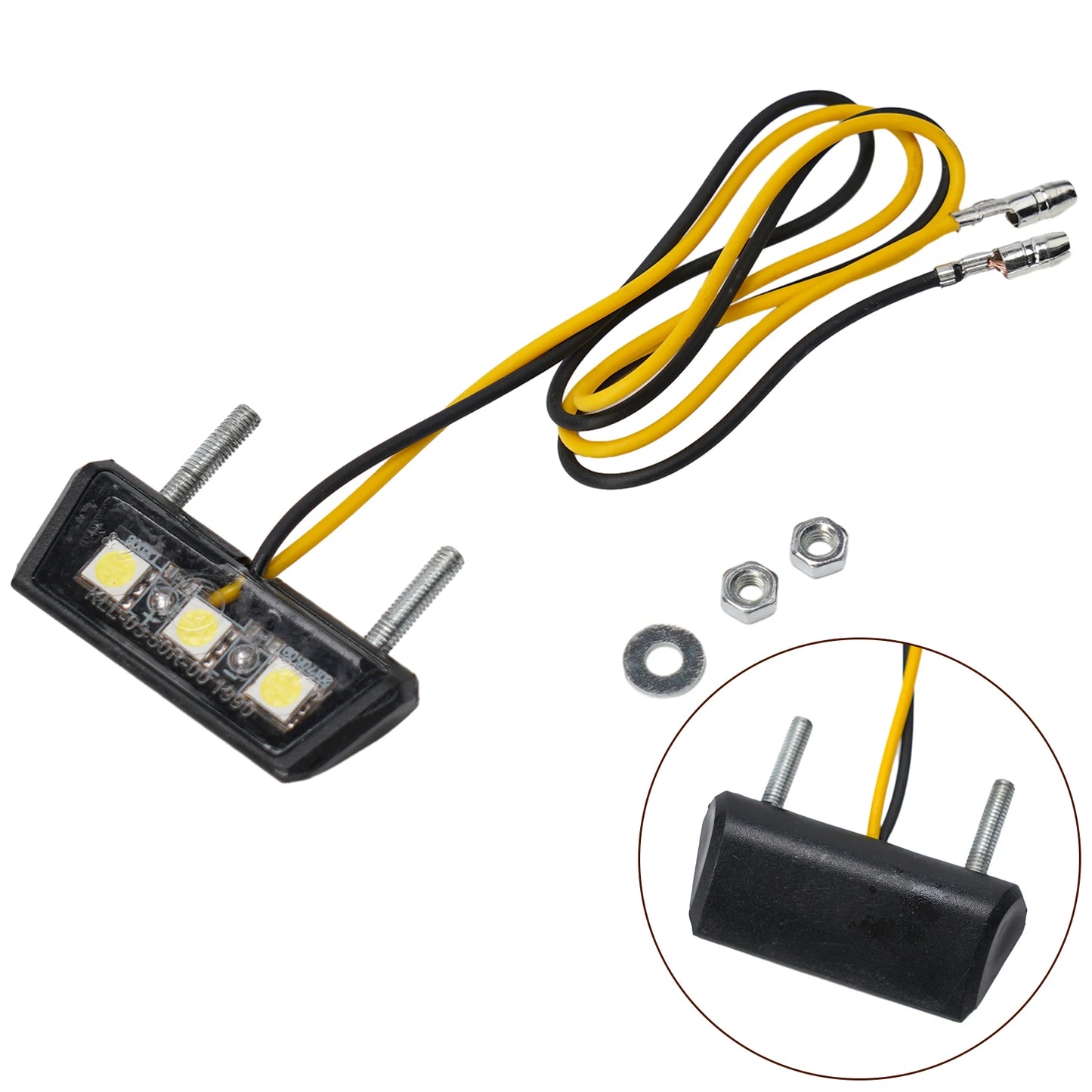 12V Mini Motorcycle LED License Plate Light Motorbike LED Rear Tail Number Light Universal Motorcycle License Plate Lamp